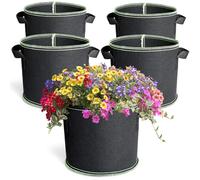 Romon Sac de Plantation, Lot de 5 Sac de Culture 11 L (3 Gallon), Sacs à Plantes Non-Tissé avec Poignées pour Légumes, Fleurs, Fruits, Serre et Jardin