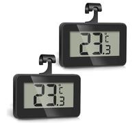 Romon Thermomètre Frigo, Thermomètre Congélateur avec Crochet et Aimant - Thermomètre Numérique Mini pour Réfrigérateur, Congélateur (Noir)