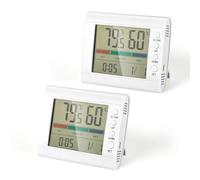 Romon Thermometre Interieur, 2 Pieces Thermomètre Hygrometre Options De Suspension/Support, Testeur Humidit LCD Intérieur, Pour Réfrigérateur, Thermostat Intérieur, Blanc
