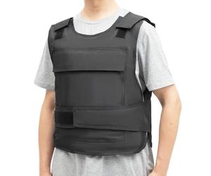 ROMYIX Gilet Anti Couteau Gilet Anti-Poignard, Veste de Protection Sécurité Gilet Pare-Balles Tactique d'Épaule/Ceinture Réglables, avec Gants + Sac de Rangement