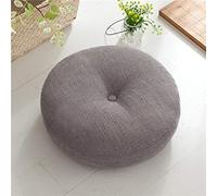 Rond Coussin de Sol épais en Lin épais de Style Japonais Tatami Coussin pour Chaise de Balcon de Canapé de Plancher de Patio Coussins,Gris,40x40cm