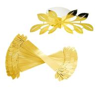 Rond de Serviette Réfléchissant,50 Pièces Porte-Serviettes en Forme de Feuille Colorée Miroir pour Décoration de Table de Mariage