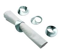 Rond de serviette SWIRL, set de 4 pc, argent, Philippi