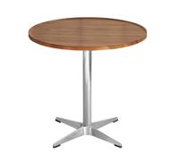 Rond Moderne Bois Massif Table à Manger Avec Croisé Socle Métallique, Bois Marron Petite Table Meubles De Salle à Manger Pour Le Bureau Petit Table Basse Pour 2-4 Salon, Barre, B(Size:60x77cm,Color:A)