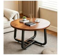 Rond Table Basse Pour S'asseoir Au Sol, Petit Rustique Dessus En Bois Avec Robuste Cadre En Métal, Minimaliste Table D'appoint Pour Canapé, Polyvalent Tablette De Bureau Pou(Size:70x43cm,Color:A)