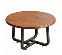 Rond Table Basse Pour S'asseoir Au Sol, Petit Rustique Dessus En Bois Avec Robuste Cadre En Métal, Minimaliste Table D'appoint Pour Canapé, Polyvalent Tablette De Bureau Pou(Size:50x37cm,Color:marron)