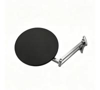 Rond Table D'appoint Pliante Murale avec Support Métallique Télescopique | 9,8in Panneau, Entretien Facile, Charge Maximale 6kg, Étagère pour Chambre, Salon Et Bureau - Plusieurs Styles(Matte black)