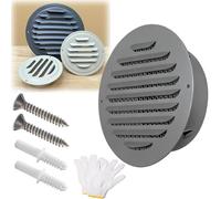 Ronde Grille de Ventilation en Acier Inoxydable, 70 80 100 150 160mm Sortie D'air Inox, Beige/Gris Grille D'aération Avec Maille Fine pour Salle de Bain, Mur, Plafond, Extérieur(Beige,160mm/6.3in)