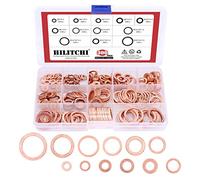 Rondelle de cuivre de qualité supérieure, Hilitchi 300-pcs Plat Bague en cuivre Rondelles Assortiment kit - 12 Taille