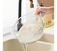 Rondelle de riz en plastique Transparent 9x5, bol de lavage fruits à trous fins avec poignée ergonomique