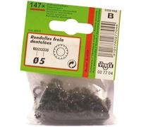 Rondelle - dentelée - acier zingué - D: 5 mm