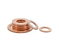 Rondelle d'étanchéité plate en laiton et cuivre for bateau(M16x22x1 20Pcs)