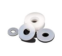 rondelle en silicone 10-100 pièces rondelle en Silicone noir/blanc M2 .5 .7 M3M4M5M6M8M10M12M16M20 joint torique d'étanchéité plat caoutchouc(WHITE,6x12x2mm(50pcs))