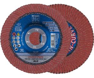Rondelle éventail POLIFAN® A SGP CURVE ALU D.125mm K.40 radial Alu.NK Exécution L PFERD
