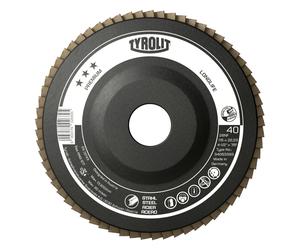 Rondelle éventail TYROLIT DxH 115x22,23 LONGLIFE pour acier, P60, forme : 28N - version droite (corps de support en plastique), art. 34063394 x10 morceau