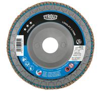 Rondelle éventail TYROLIT DxH 178x22,23 LONGLIFE C-TRIM pour acier et inox, P80, forme : 28N - version droite (corps de support en plastique), art. 34239221 x10 morceau