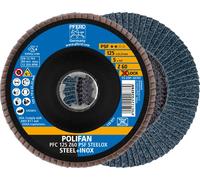Rondelle éventail X-LOCK PSF Z STEELOX Ø 125 mm Granulométrie 60 conique INOX corindon zirconien Z