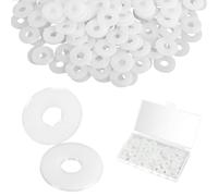Rondelle Plastique M6, Rondelles Plates en Nylon, Blanc Rondelles pour Gonds de Porte, Rondelle Nylon pour Meubles, Voitures, Machines, 200 Pièces