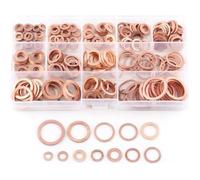 Rondelle Plate - Assortiment de 280 pcs - Cuivre - Taille de boîte 17,5 x 10 x 2,3 cm - Applications variées