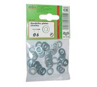 Rondelle - plate étroite - acier zingué - D: 6 mm