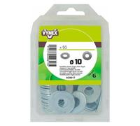 Rondelle plate large acier zingué Ø 10 mm - Paquet de 50