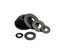 Rondelle plate plaquée noire en acier inoxydable 304, 1/2/4/20/30/40/50 pièces, M1.6 M2 M2.5 M3 M3.5 M4 M5 M6 M8 M10 M12 M14 M16, joint uni