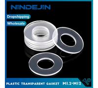 Rondelle plate transparente en nylon, 1.2mm-12mm, joint d'étanchéité, rondelle en plastique PVC, entretoise pour poignée de porte de douche, tuyau d'eau
