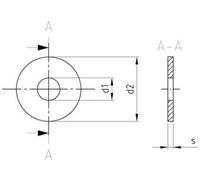 Rondelle pour rivets M10 DIN 9021 acier inoxydable A2 - SOLAR PVN 10 - paquet de 500 pièces