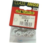Rondelle - VYNEX - Plate étroite - Inox A4 - D: 8 mm - Sachet de 19 pièces