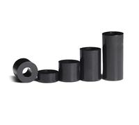 Rondelles creuses d'espacement non filetées en nylon noir et blanc M3 M4 M5 M6 M8 M10, diamètre 3,2 4,2 5,4 6,2 8,2 10,5, 20/40/50/100 pièces(Black,LENGTH 4MM_100PCS M3 (OD 6MM))