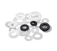 Rondelles en Nylon noir et blanc, 1000/500 pièces, M2 M2.5 M3 M4 M5 M6 M8 M10 M12, rondelles plates en plastique(White,M4x10x1 (1000pcs))
