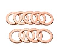 Rondelles plates en laiton, bagues d'étanchéité, rondelle en cuivre for bouchon de carter d'huile M5 M6 M8 M10 M12 M14 10/50/100 pièces(10pcs,M6X10X1mm)