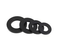 Rondelles plates en Nylon, plastique, rondelle plate en Nylon, entretoise d'avion, joint d'isolation, joints d'étanchéité noirs(M4x9x1.0(40pcs))
