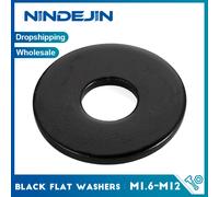Rondelles plates noires en acier inoxydable 304, 10 à 50 pièces/paquet, M1.6 M2 M2.5 M3 M4 M5 M6 M8 M10, rondelles unies, bague de joint GB98
