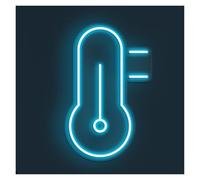 RONGCH Décor Mural Lumière Thermomètre En Enseigne Lumineuse Néon, Fait Main, Idéal Pour La Décoration D'un Cabinet Médical, Luminosité Réglable, 30cm(Ice blue)