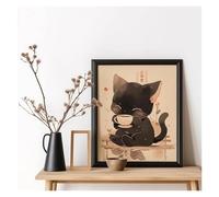 RONGCH Tableau Déco Nature Toile Imprimée De Chat Ramen Japonais Kawaii Peintures Décor De Maison Nouilles Nourriture Affiche d'art Mural Décoration De Salle De Cuisine(C,40x60cm)