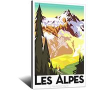 RONGCHENG Affiche de voyage vintage France Alpes - Art sur toile - Décoration murale - Poster imprimé - Peinture cadeau