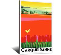 RONGCHENG Almanarre Beach Carqueiranne Affiche de voyage vintage sur toile Art Home Room Décoration murale Poster Impression Peinture Cadeau