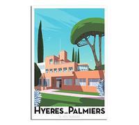 RONGCHENG Villa de Hyères Noailles Affiche de voyage vintage Toile Art Décor mural Tableau pour la maison Chambre Affiche Imprimée Peinture Cadeau Posters