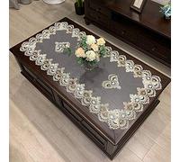 RONGER Table Basse Rectangulaire Tapis De Table en Vinyle avec Dentelle Couleur Unie Nappe Café Couverture Extérieure en Tissu Housse De Protection (Colour 14,80X140cm)