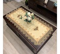 RONGER Table Basse Rectangulaire Tapis De Table en Vinyle avec Dentelle Couleur Unie Nappe Café Couverture Extérieure en Tissu Housse De Protection (Colour 2,50X100cm)