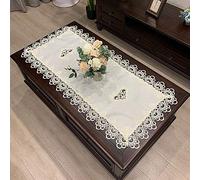 RONGER Table Basse Rectangulaire Tapis De Table en Vinyle avec Dentelle Couleur Unie Nappe Café Couverture Extérieure en Tissu Housse De Protection (Colour 8,70X130cm)