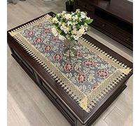 RONGER Table Basse Rectangulaire Tapis De Table en Vinyle avec Dentelle Couleur Unie Nappe Café Couverture Extérieure en Tissu Housse De Protection (Colour 4,80X140cm)