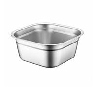 Ronyme Bassine Carrée En Acier Inoxydable Facile à Ntoyer ladier Carré Profond En Inox Cuisine Bords Arrondis, 28CM