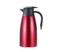 Ronyme Carafe à café isotherme 2L, cafetière/théière multifonction en acier inoxydable avec bec verseur, idéale pour les hôtels, les fêtes et les bureaux, Rouge