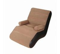 Ronyme Chaise Longue Gonflable S Offrant Fauteuil Relax Siège Repose Corps avec Finition Floconnée en PVC et Dossier Inclinable Accoudoirs Cylindriques et, Café, Type S