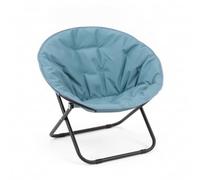 Ronyme Chaise Longue Pliante Fauteuil Pliant Siège Rond Pliant Siège de Détente en Tissu Forme Bol Confortable Cadre Métallique Stable Rangement Compact pour, Bleu Océan