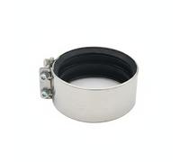 Ronyme Collier de Tube Industriel Collier de Serrage Bande Acier Bride de Conduit Support Caoutchouc Inox 304 à Bord avec Vis Hexagonale Adapté aux, 4 Pouces, CHA Renforcé