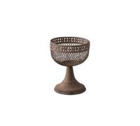 Ronyme Conteneur Décoratif Coupelle Gobelet Jardinière Support Piédestal Panier Métal Fer Vieilli Finition Bronze avec Maille, Petit A3056-17 Cm Hauteur X 13,5 Cm Diamètre