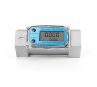 Ronyme Débitmètre Électronique pour Liquides Compteur Jauge de Débit Mètre Affichage Numérique Sous Couvercle et Boutons, 1,5 Pouce, Compteur Instantané En Acier Inoxydable De 1,5 Pouce